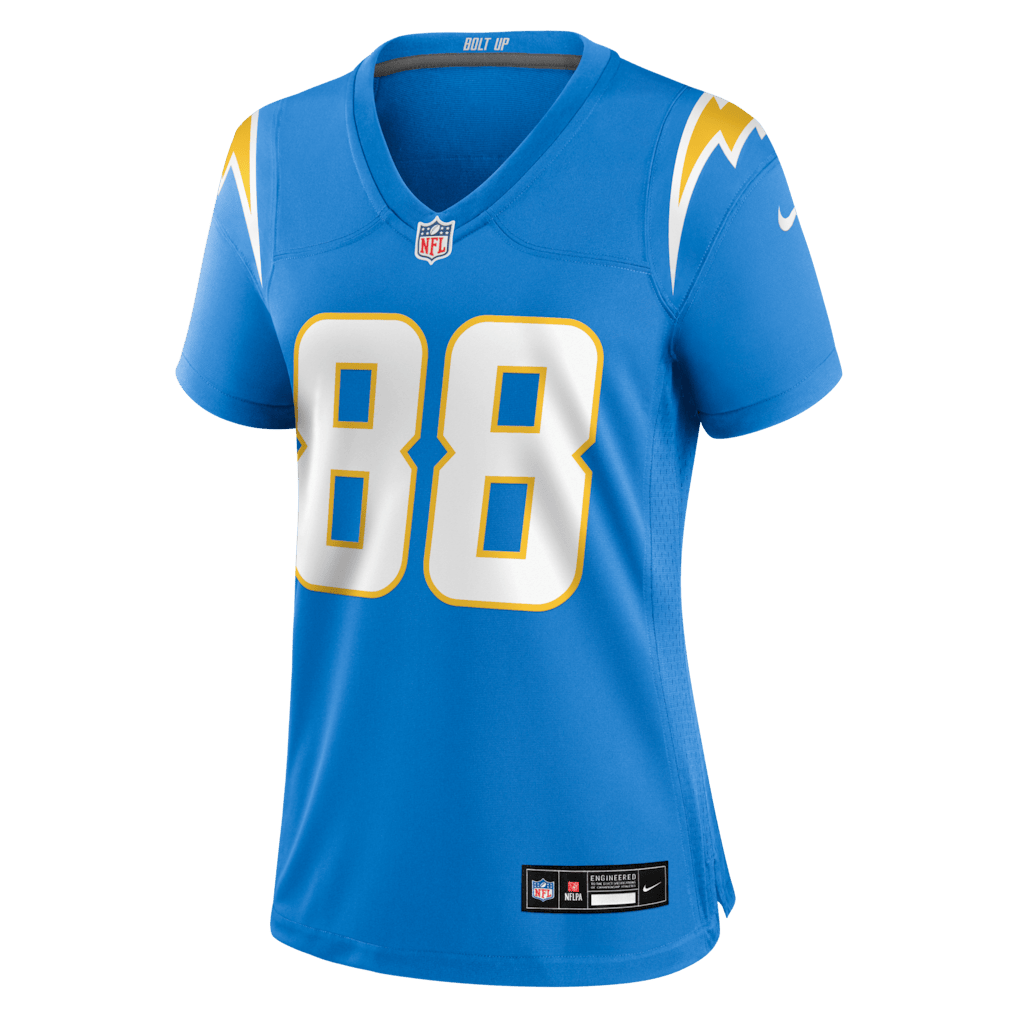 Charlie Kolar 88 Los Angeles Chargers Women's Team Game Jersey - Powder Blue