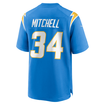 Keaton Mitchell 34 Los Angeles Chargers Team Game Men Jersey - Powder Blue