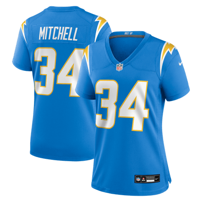 Keaton Mitchell 34 Los Angeles Chargers Women's Team Game Jersey - Powder Blue