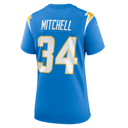 Keaton Mitchell 34 Los Angeles Chargers Women's Team Game Jersey - Powder Blue
