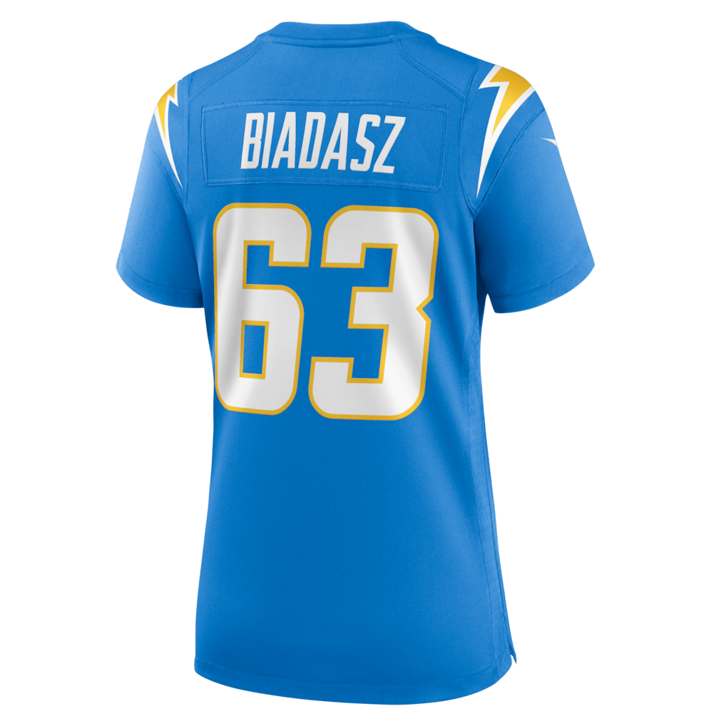 Tyler Biadasz 63 Los Angeles Chargers Women's Team Game Jersey - Powder Blue