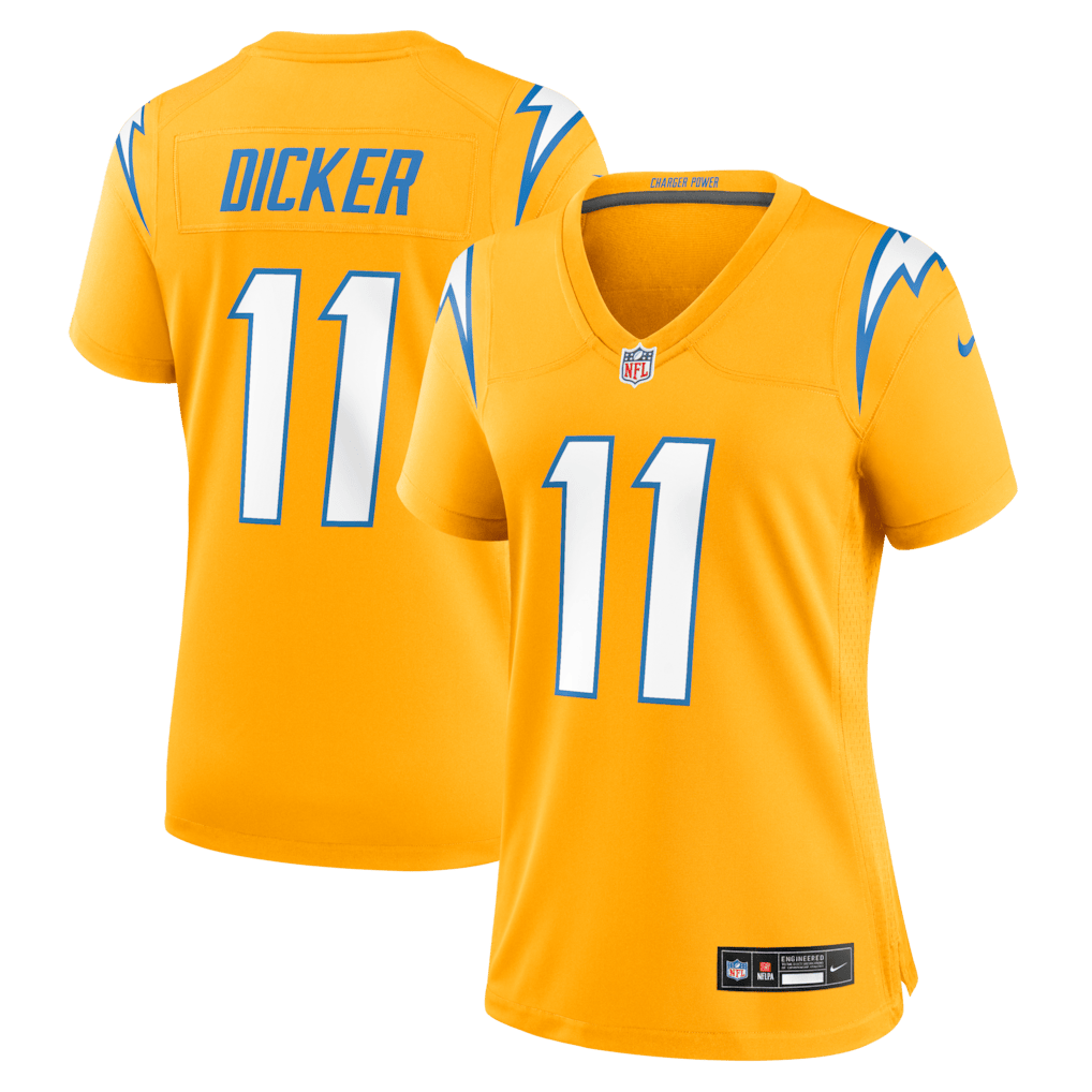 Cameron Dicker 11 Los Angeles Chargers Women's Alternate Game Jersey - Gold