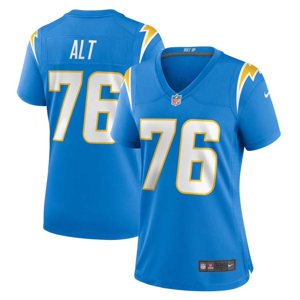 Joe Alt 76 Los Angeles Chargers Women's Game Jersey - Powder Blue