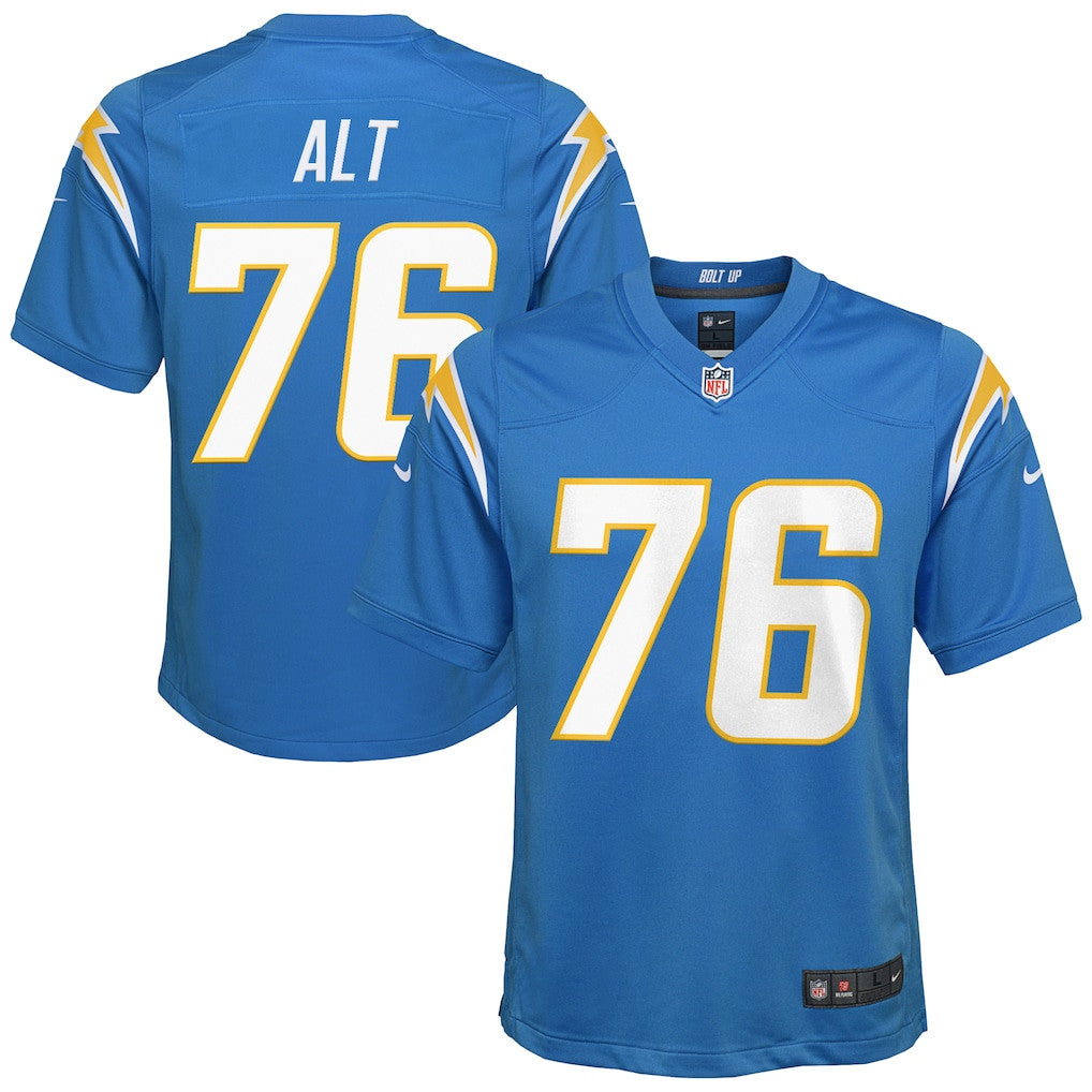Joe Alt 76 Los Angeles Chargers Game YOUTH Jersey - Powder Blue