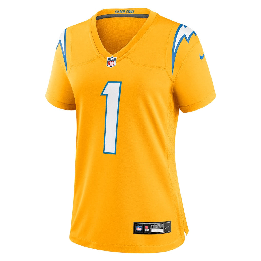 Quentin Johnston 1 Los Angeles Chargers Women's Alternate Charger Power Game Jersey - Gold