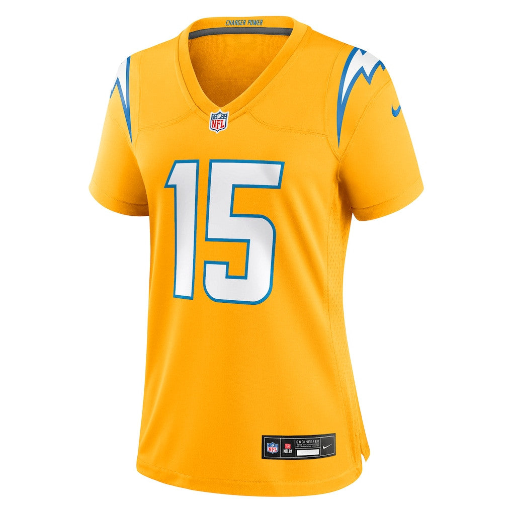Ladd McConkey 15 Los Angeles Chargers Women's Alternate Charger Power Game Jersey - Gold