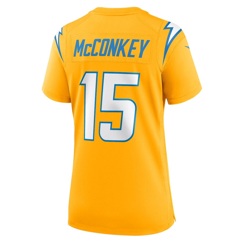 Ladd McConkey 15 Los Angeles Chargers Women's Alternate Charger Power Game Jersey - Gold