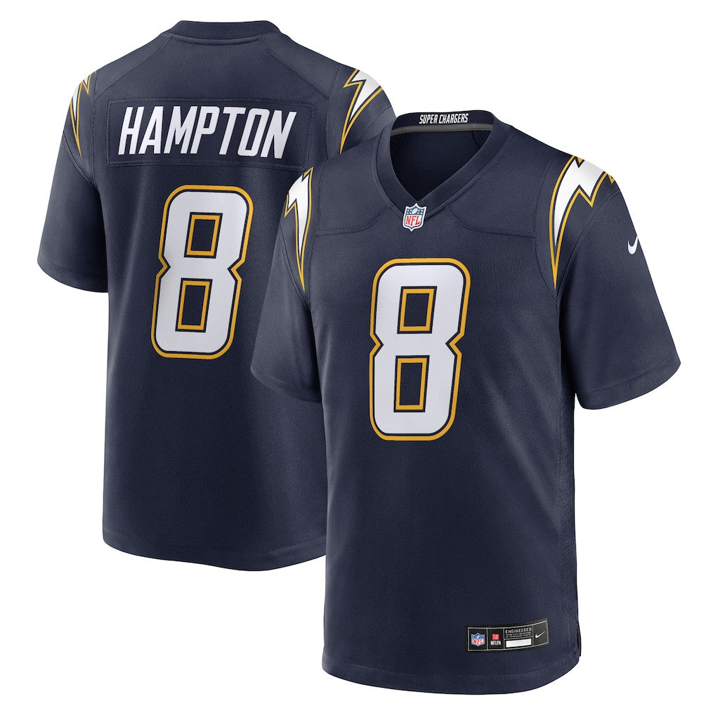 Omarion Hampton 8 Los Angeles Chargers Alternate Super Chargers Game Player Men Jersey - Navy