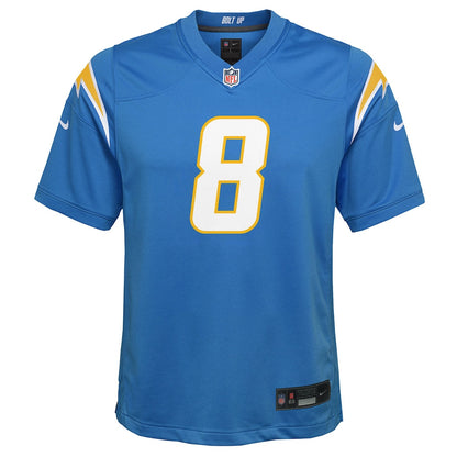 Omarion Hampton 8 Los Angeles Chargers Game YOUTH Jersey - Powder Blue