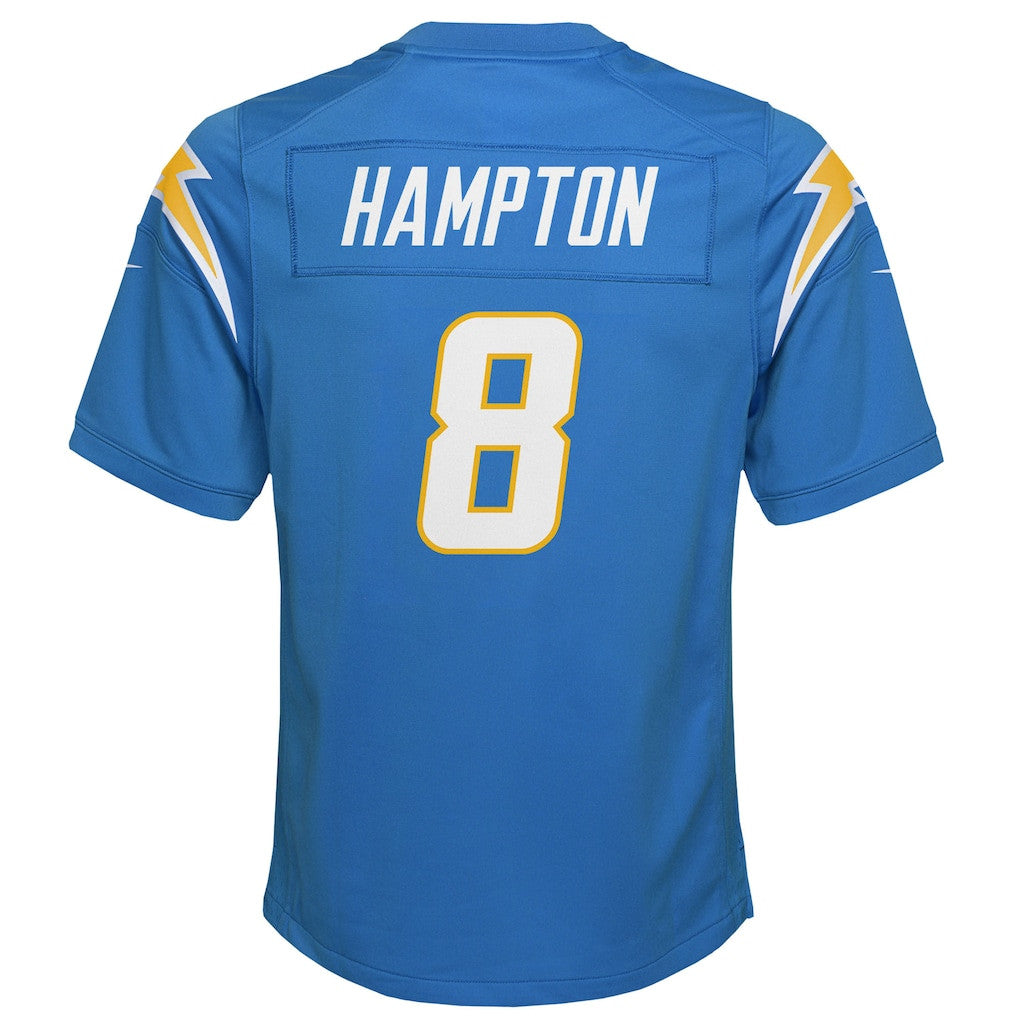 Omarion Hampton 8 Los Angeles Chargers Game YOUTH Jersey - Powder Blue