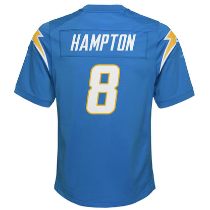 Omarion Hampton 8 Los Angeles Chargers Game YOUTH Jersey - Powder Blue
