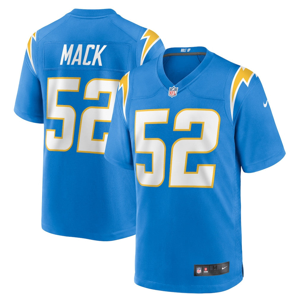 Khalil Mack 52 Los Angeles Chargers Game Men Jersey - Powder Blue