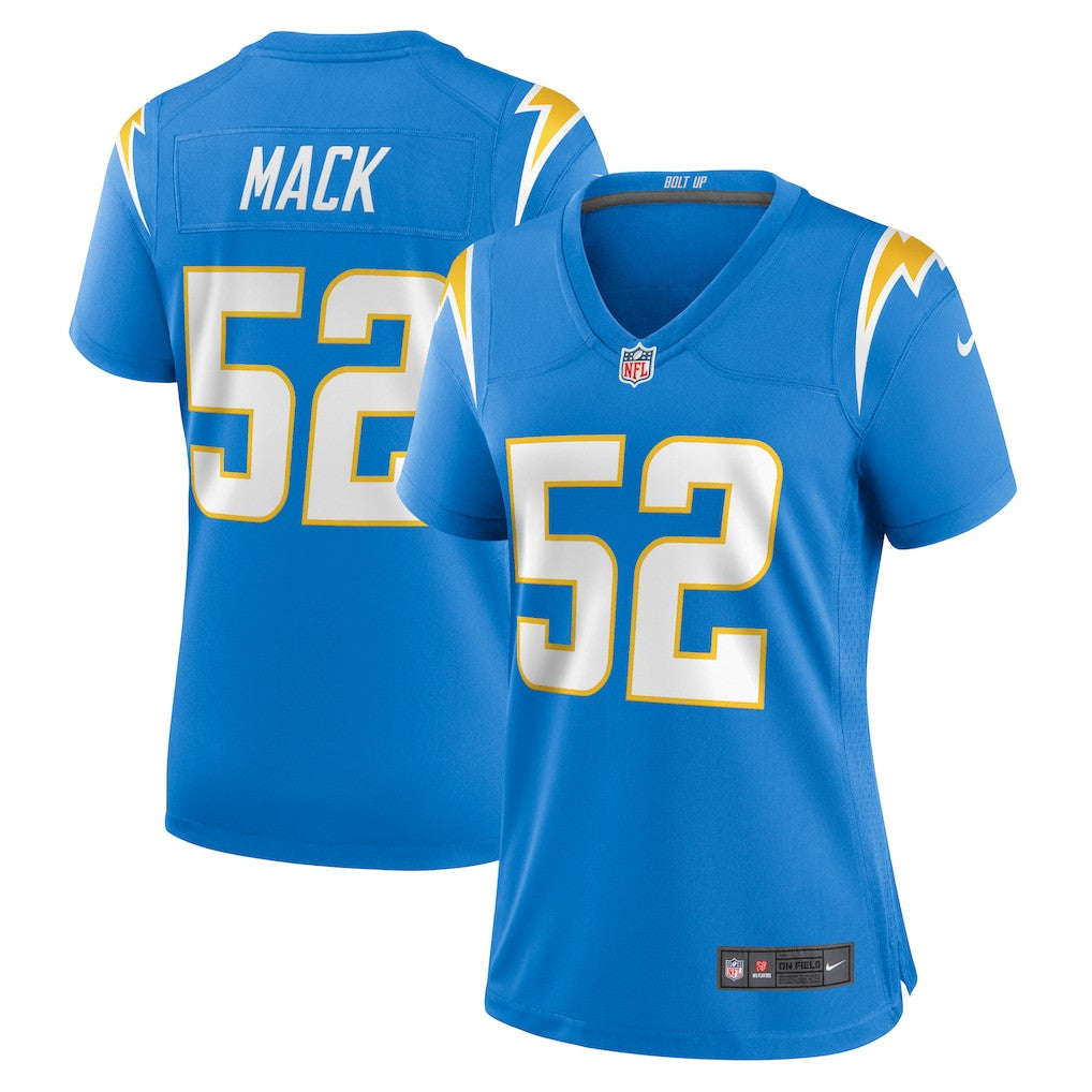 Khalil Mack 52 Los Angeles Chargers Women's Player Jersey - Powder Blue