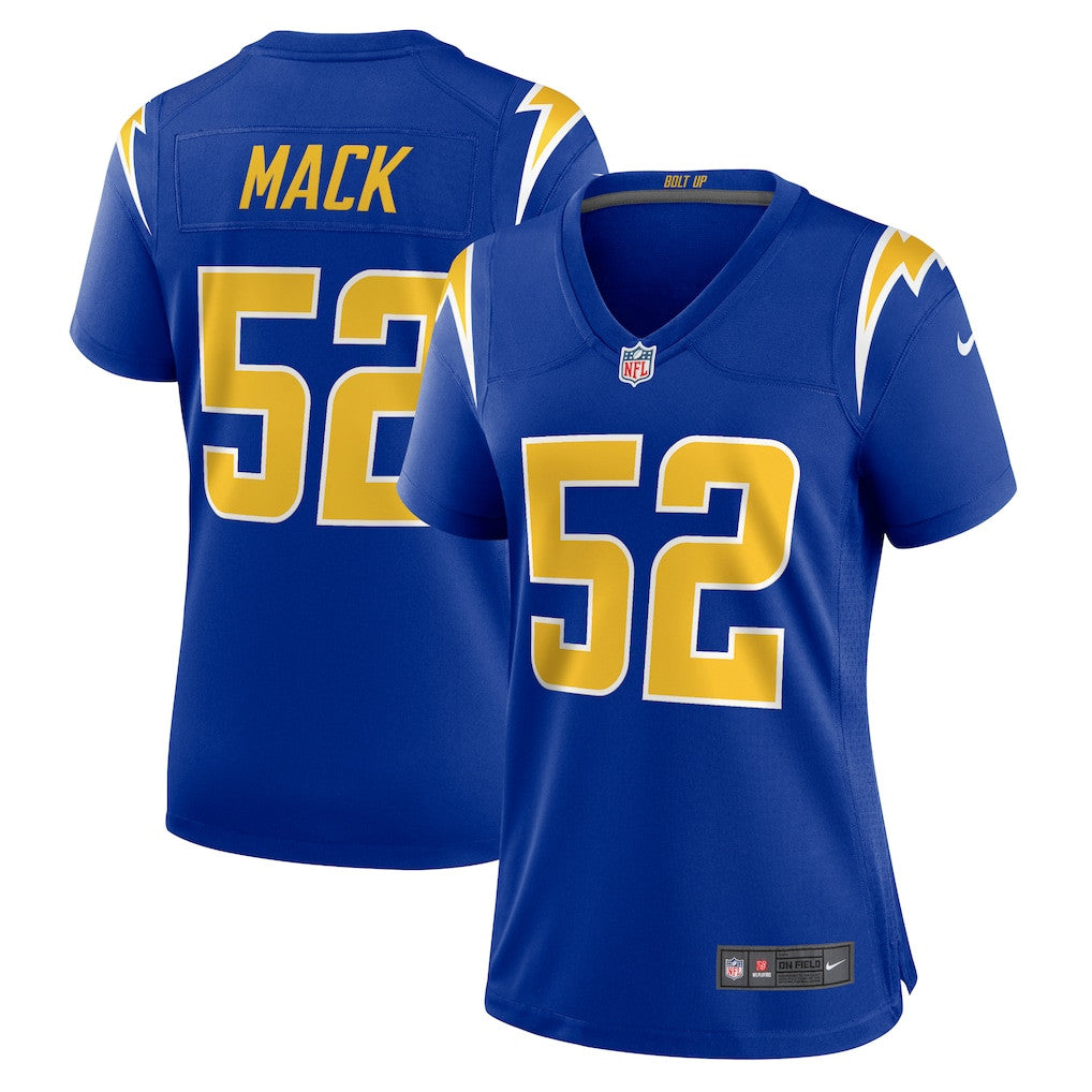 Khalil Mack 52 Los Angeles Chargers Women's Alternate Game Jersey - Royal