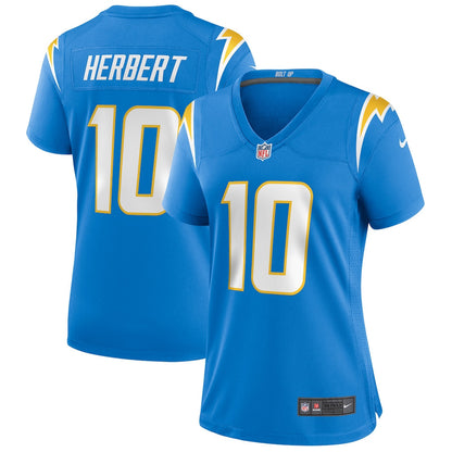 Justin Herbert 10 Los Angeles Chargers Women's Player Game Jersey - Powder Blue