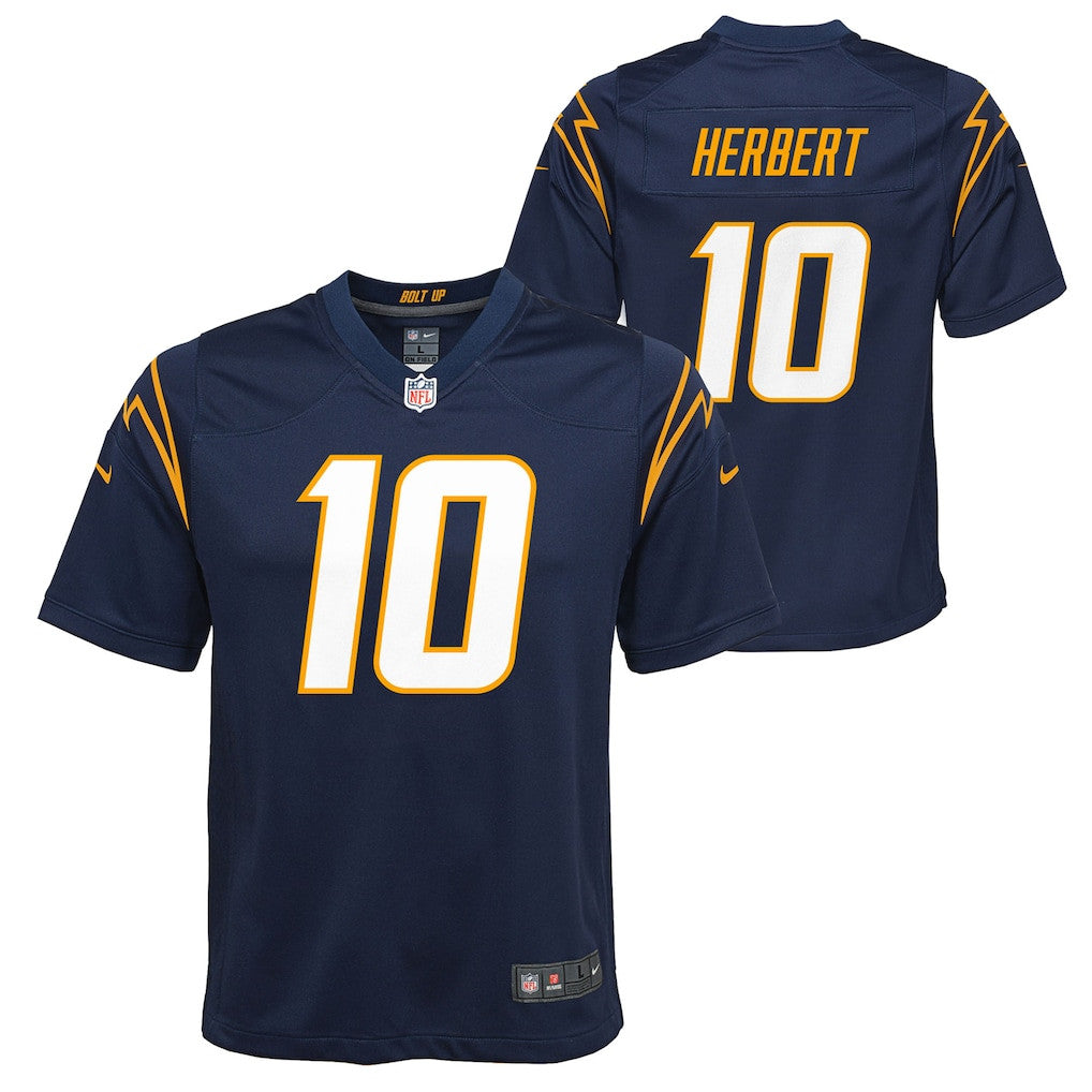 Justin Herbert 10 Los Angeles Chargers Game YOUTH Jersey - Navy
