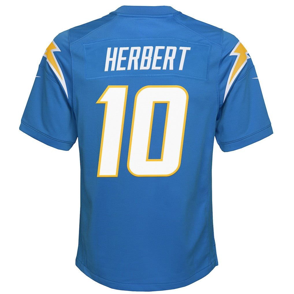 Justin Herbert 10 Los Angeles Chargers Game YOUTH Jersey - Powder Blue