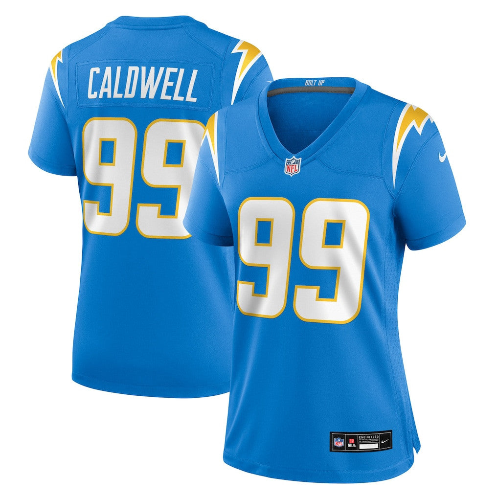 Jamaree Caldwell 99 Los Angeles Chargers Women's Team Game Jersey - Powder Blue