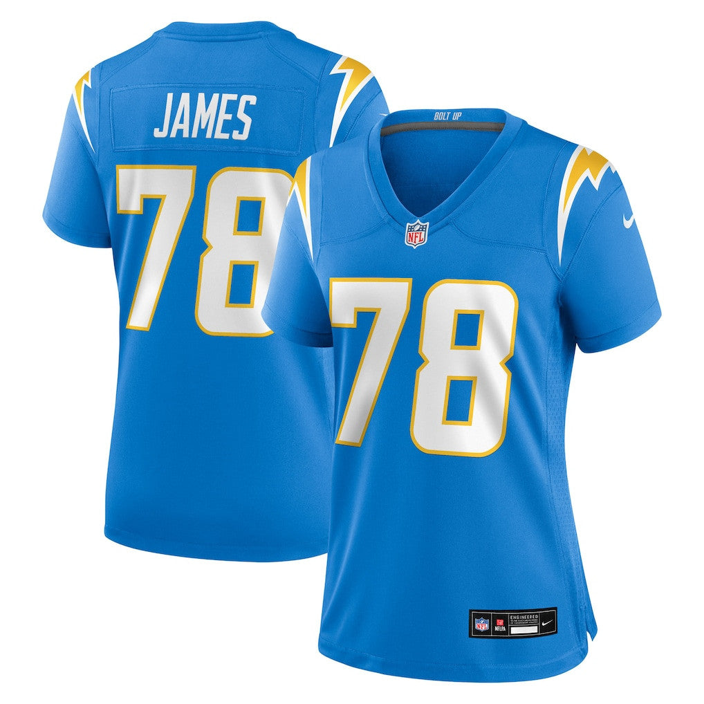 Andre James 78 Los Angeles Chargers Women's Team Game Jersey - Powder Blue