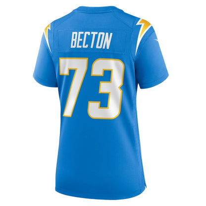 Mekhi Becton 73 Los Angeles Chargers Women's Team Game Jersey - Powder Blue