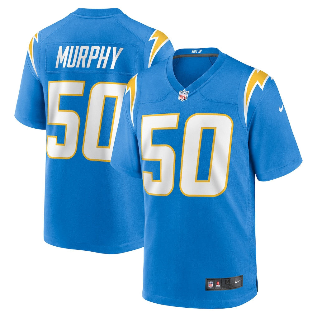 Caleb Murphy 50 Los Angeles Chargers Team Game Men Jersey - Powder Blue