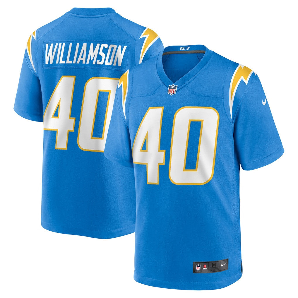 Kendall Williamson 40 Los Angeles Chargers Team Game Men Jersey - Powder Blue
