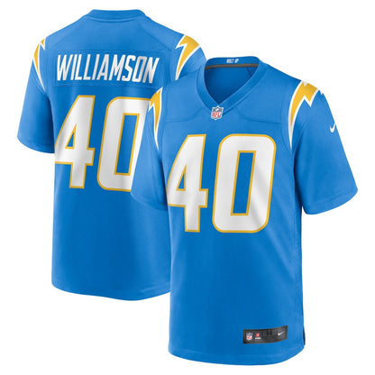 Kendall Williamson 40 Los Angeles Chargers Team Game Men Jersey - Powder Blue