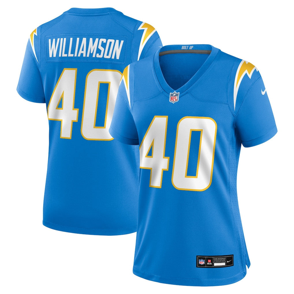 Kendall Williamson 40 Los Angeles Chargers Women's Team Game Jersey - Powder Blue