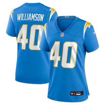 Kendall Williamson 40 Los Angeles Chargers Women's Team Game Jersey - Powder Blue