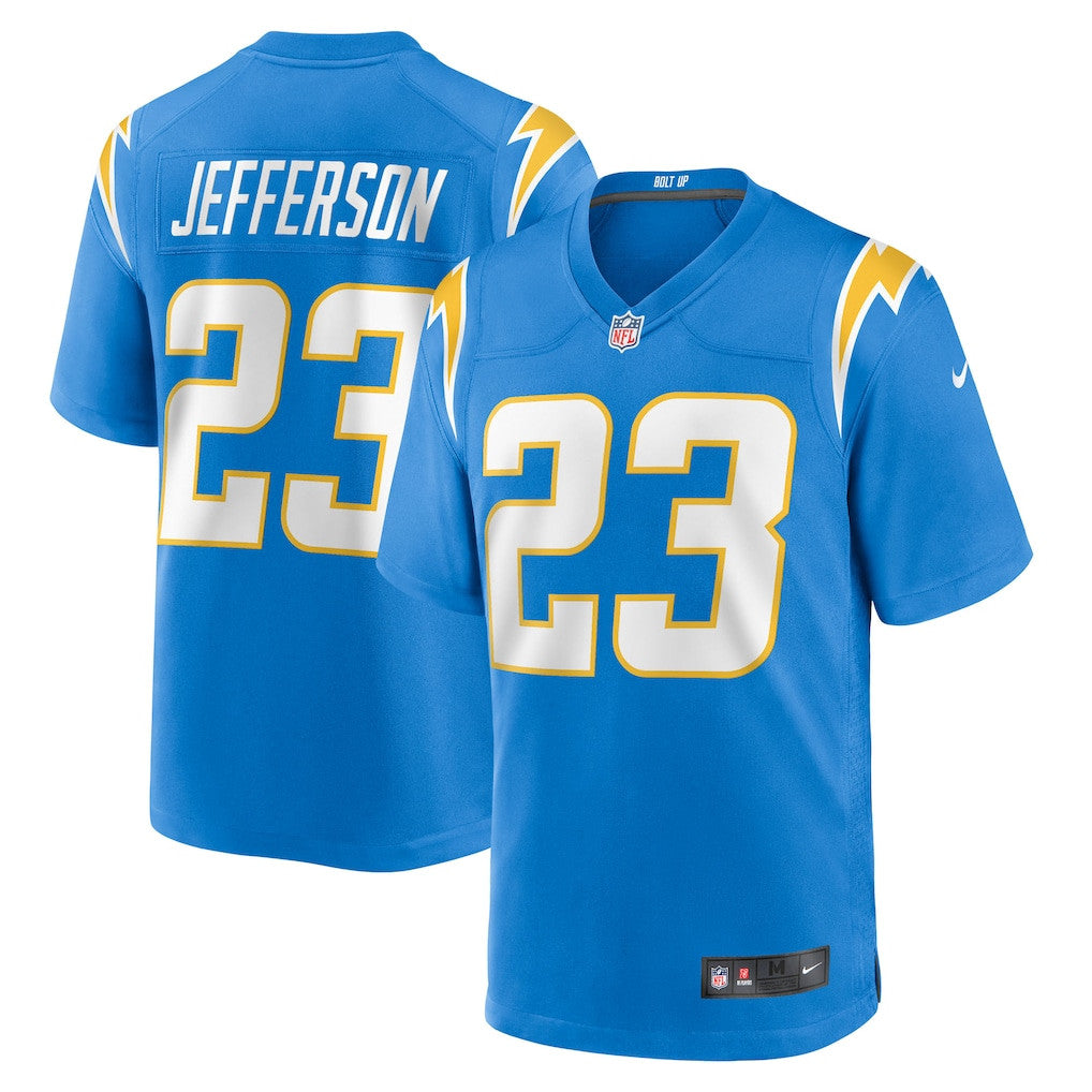 Tony Jefferson 23 Los Angeles Chargers Team Game Men Jersey - Powder Blue
