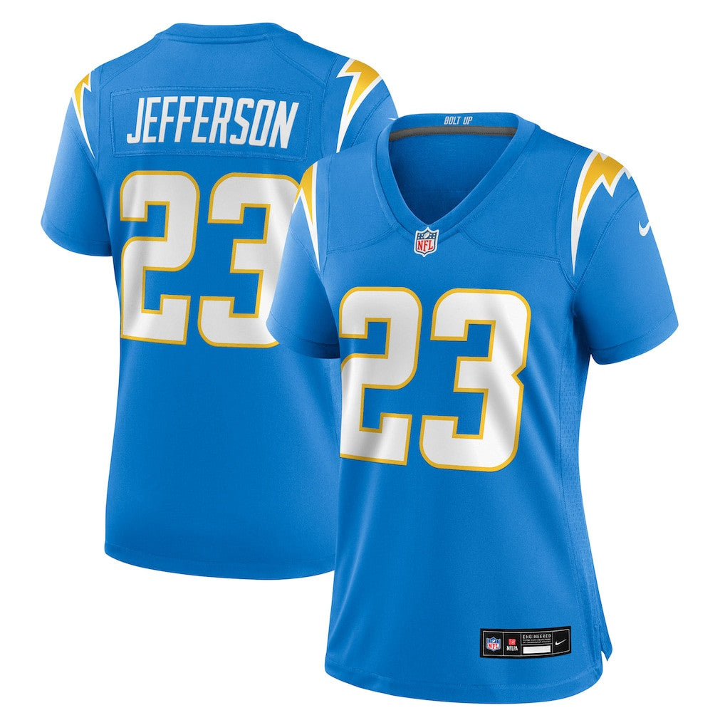 Tony Jefferson 23 Los Angeles Chargers Women's Team Game Jersey - Powder Blue