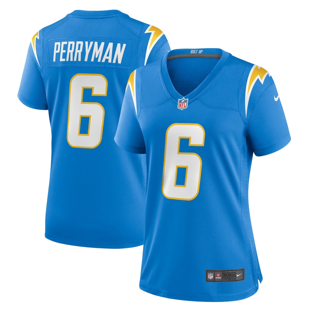 Denzel Perryman 6 Los Angeles Chargers Women's Team Game Jersey - Powder Blue