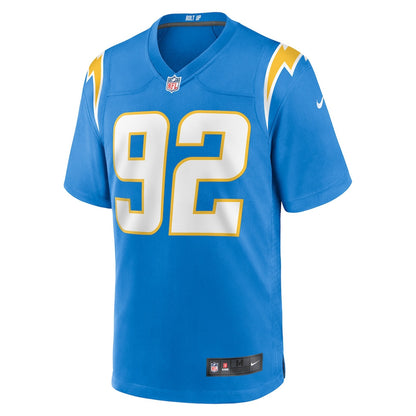 Justin Eboigbe 92 Los Angeles Chargers Team Game Men Jersey - Powder Blue