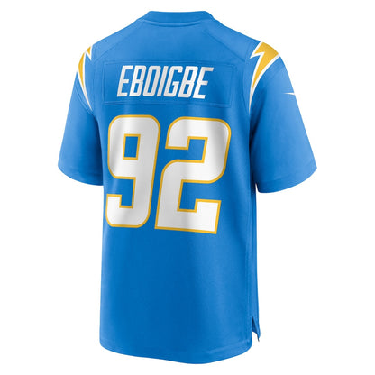 Justin Eboigbe 92 Los Angeles Chargers Team Game Men Jersey - Powder Blue