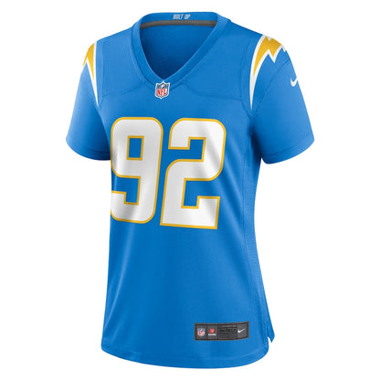 Justin Eboigbe 92 Los Angeles Chargers Women's Team Game Jersey - Powder Blue