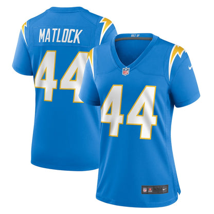 Scott Matlock 44 Los Angeles Chargers Women's Team Game Jersey - Powder Blue