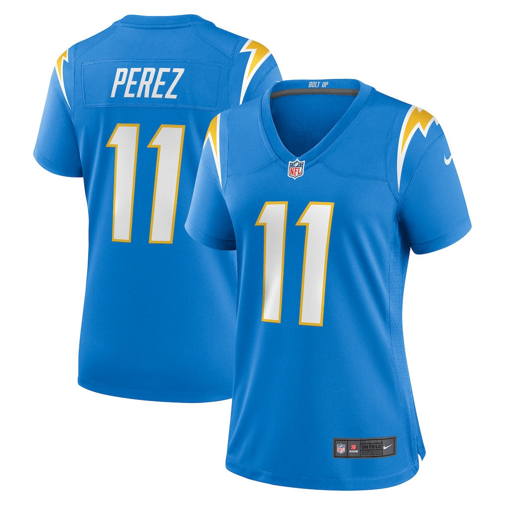 Luis Perez 11 Los Angeles Chargers Women's Team Game Jersey - Powder Blue