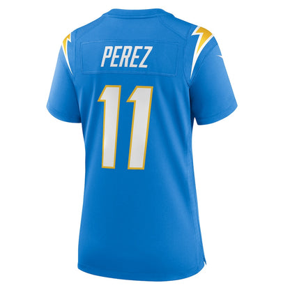 Luis Perez 11 Los Angeles Chargers Women's Team Game Jersey - Powder Blue