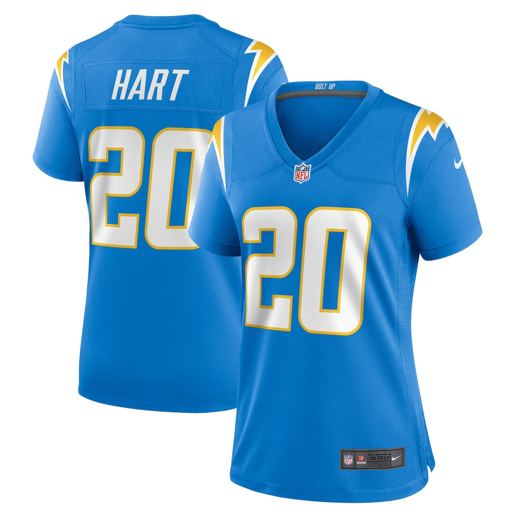 Cam Hart 20 Los Angeles Chargers Women's Team Game Jersey - Powder Blue
