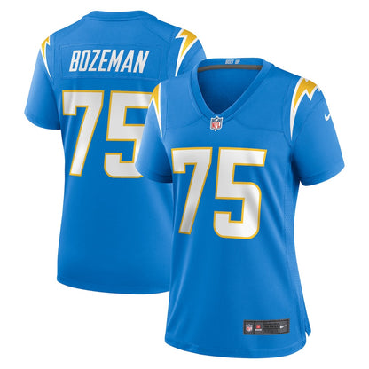 Bradley Bozeman 75 Los Angeles Chargers Women's Team Game Jersey - Powder Blue