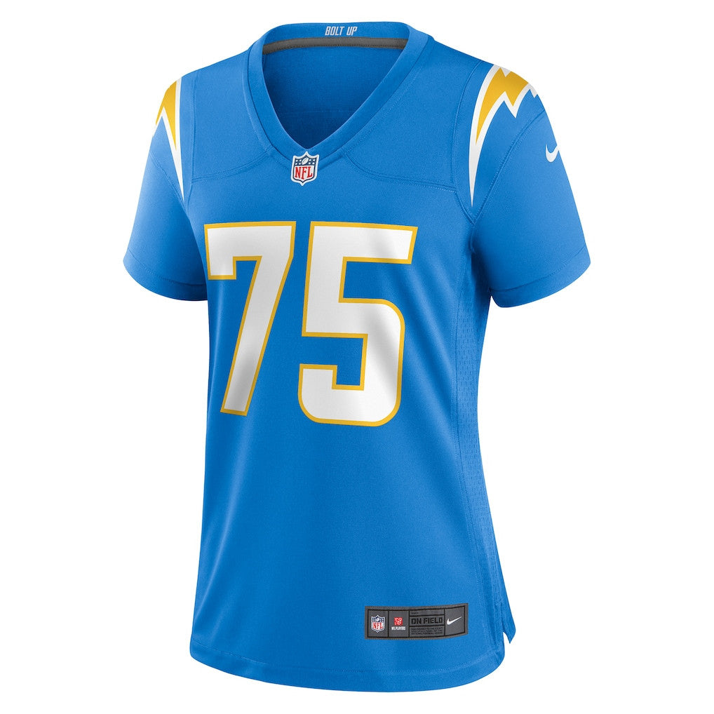 Bradley Bozeman 75 Los Angeles Chargers Women's Team Game Jersey - Powder Blue
