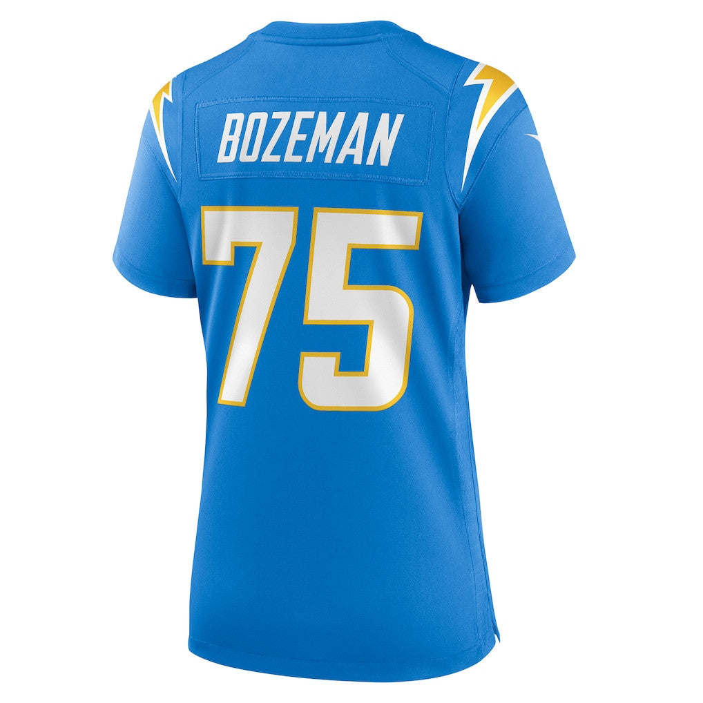 Bradley Bozeman 75 Los Angeles Chargers Women's Team Game Jersey - Powder Blue