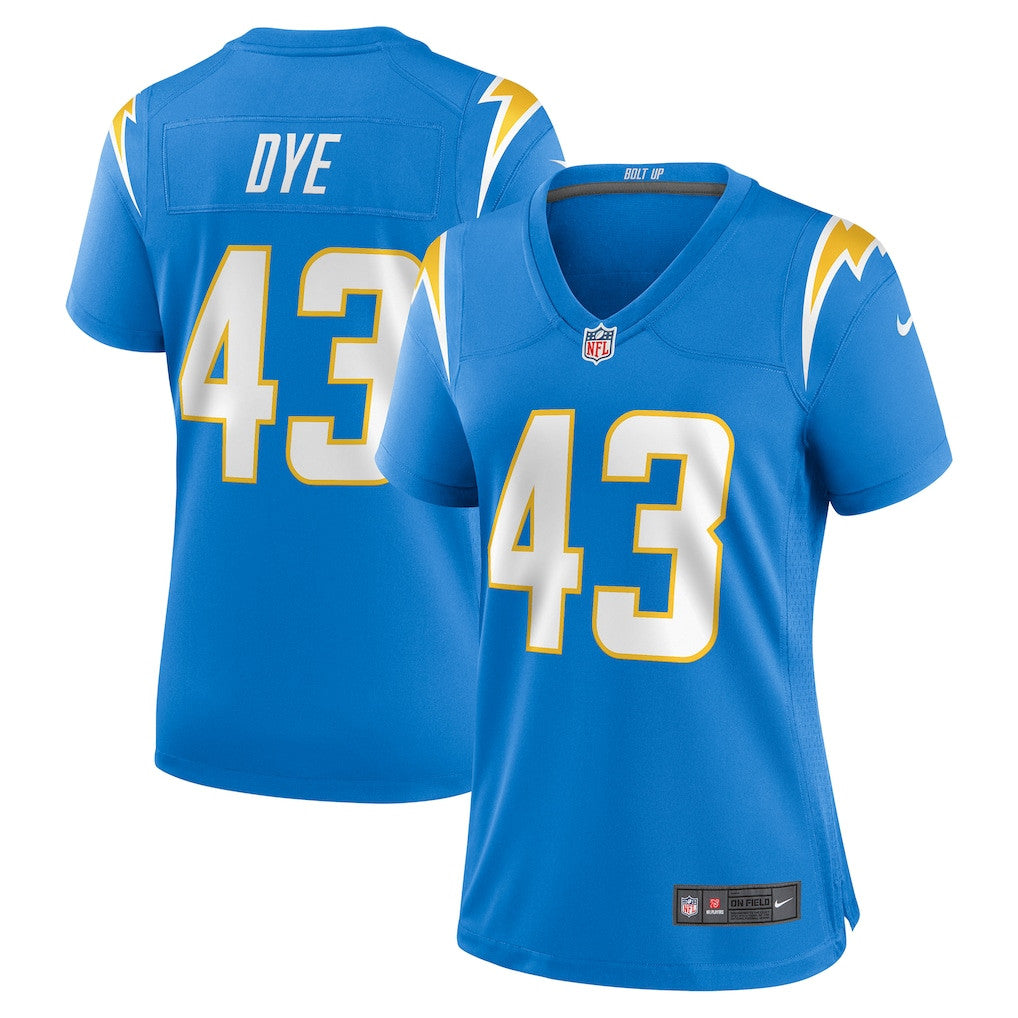 Troy Dye 43 Los Angeles Chargers Women's Team Game Jersey - Powder Blue