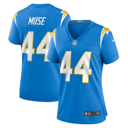 Tanner Muse 44 Los Angeles Chargers Women's Team Game Jersey - Powder Blue