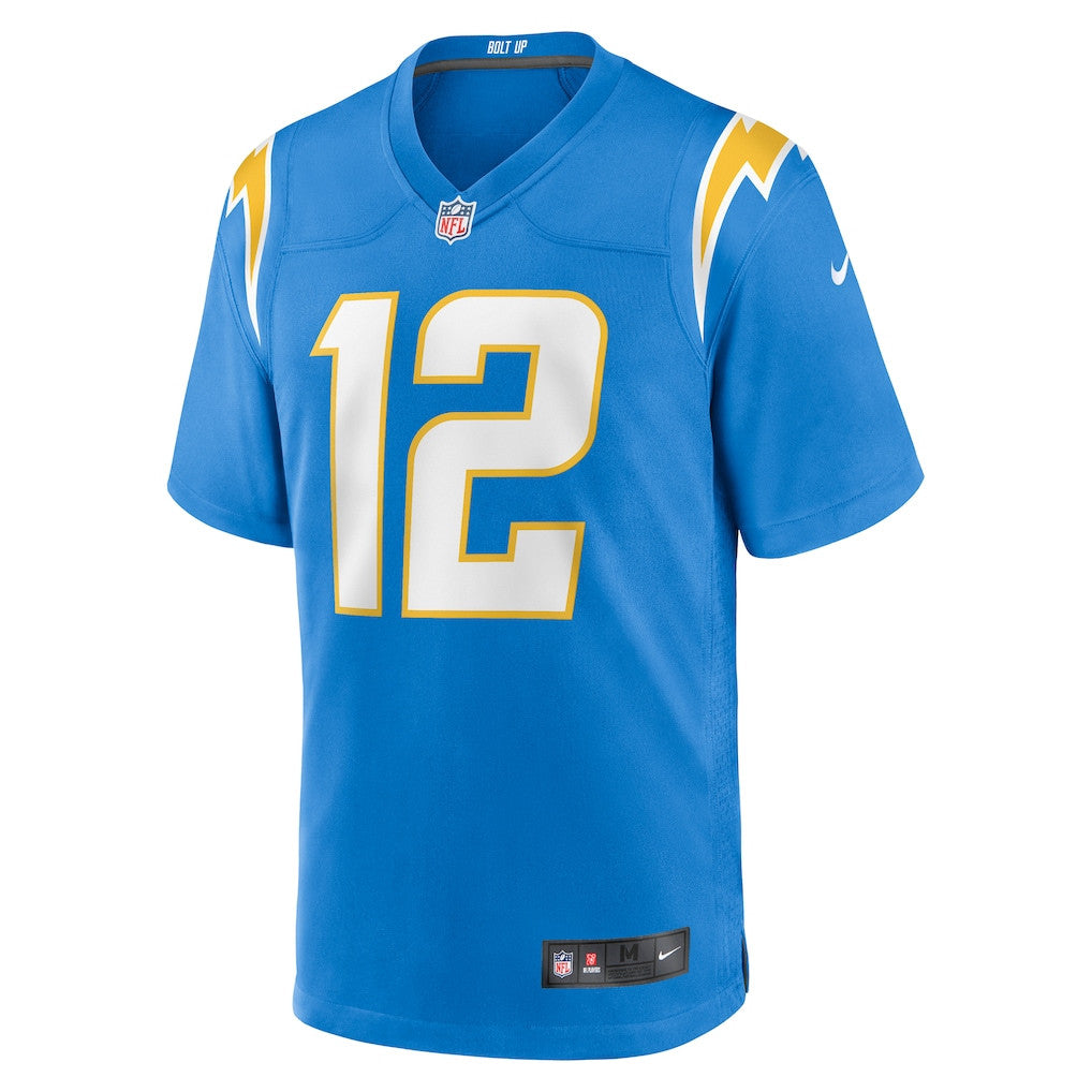 Derius Davis 12 Los Angeles Chargers Team Game Men Jersey - Powder Blue