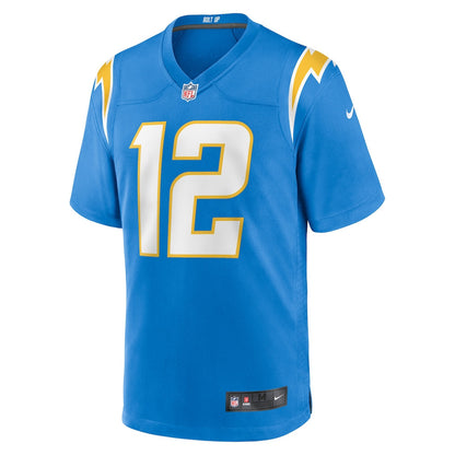 Derius Davis 12 Los Angeles Chargers Team Game Men Jersey - Powder Blue