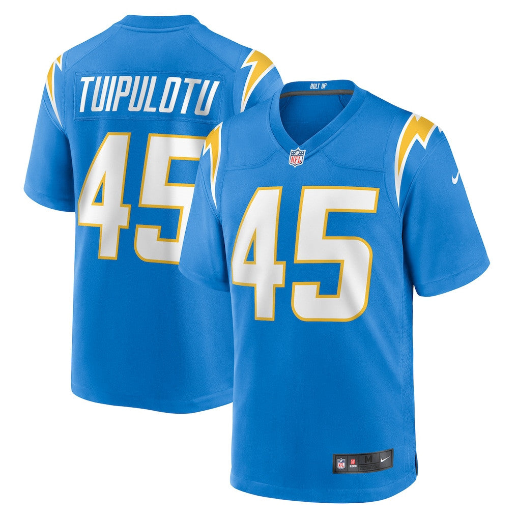 Tuli Tuipulotu 45 Los Angeles Chargers Team Game Men Jersey - Powder Blue