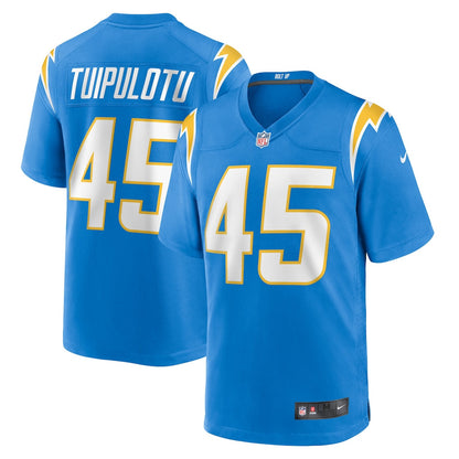 Tuli Tuipulotu 45 Los Angeles Chargers Team Game Men Jersey - Powder Blue