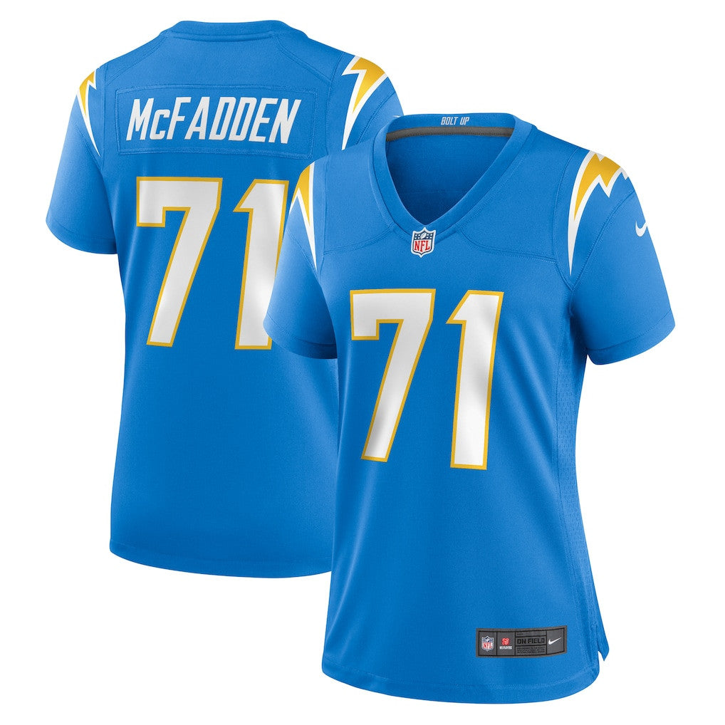 Jordan McFadden 71 Los Angeles Chargers Women's Team Game Jersey - Powder Blue