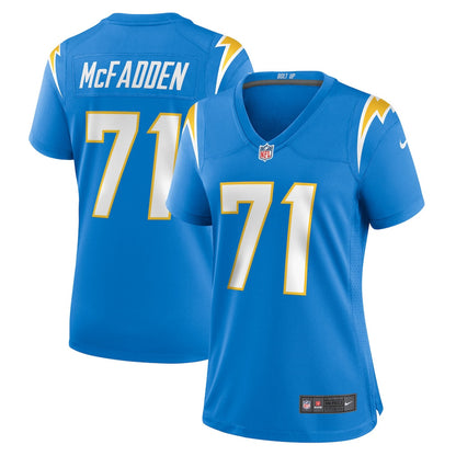 Jordan McFadden 71 Los Angeles Chargers Women's Team Game Jersey - Powder Blue